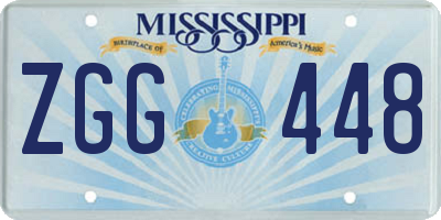 MS license plate ZGG448