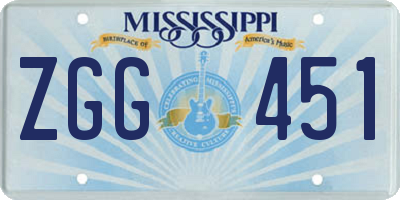 MS license plate ZGG451