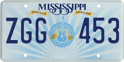 MS license plate ZGG453