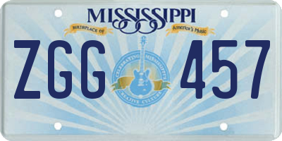 MS license plate ZGG457