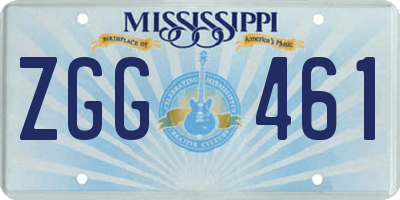 MS license plate ZGG461