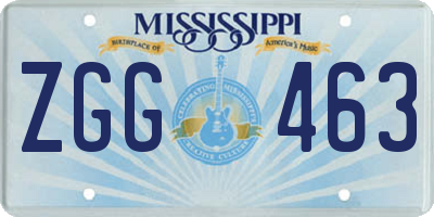 MS license plate ZGG463