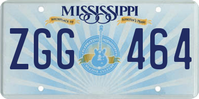 MS license plate ZGG464