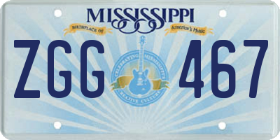 MS license plate ZGG467