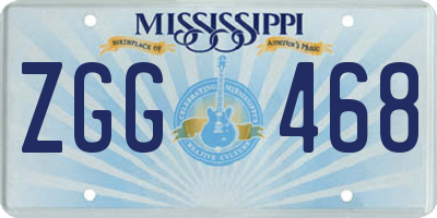 MS license plate ZGG468