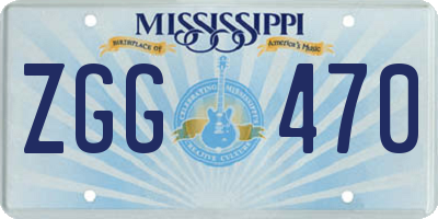 MS license plate ZGG470