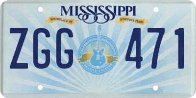 MS license plate ZGG471