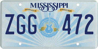 MS license plate ZGG472