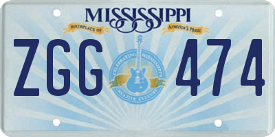 MS license plate ZGG474