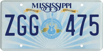 MS license plate ZGG475
