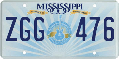 MS license plate ZGG476