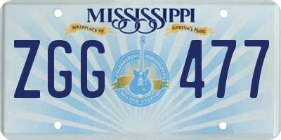 MS license plate ZGG477