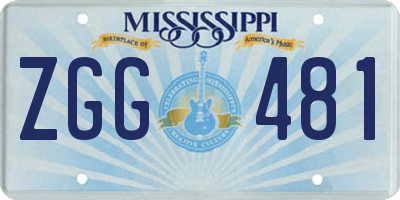 MS license plate ZGG481