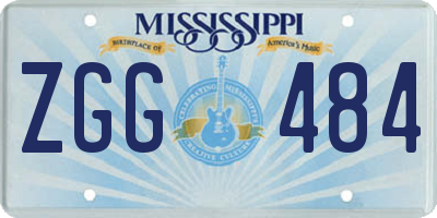 MS license plate ZGG484