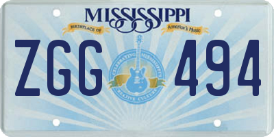 MS license plate ZGG494