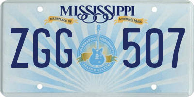 MS license plate ZGG507