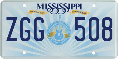 MS license plate ZGG508