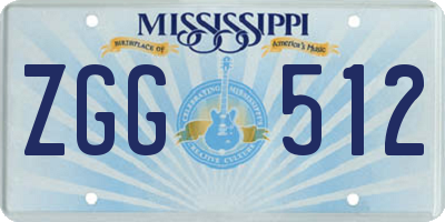 MS license plate ZGG512