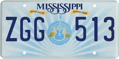 MS license plate ZGG513