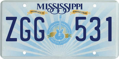 MS license plate ZGG531