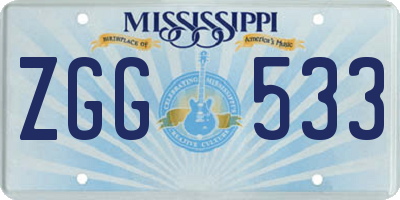 MS license plate ZGG533