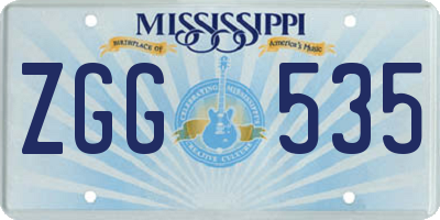MS license plate ZGG535