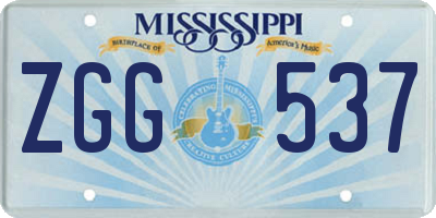 MS license plate ZGG537