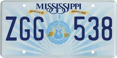 MS license plate ZGG538