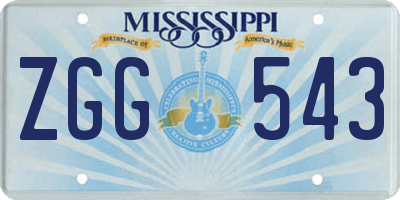 MS license plate ZGG543