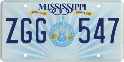 MS license plate ZGG547
