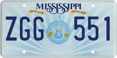 MS license plate ZGG551