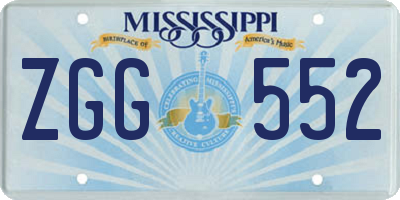 MS license plate ZGG552