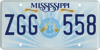 MS license plate ZGG558