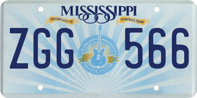 MS license plate ZGG566