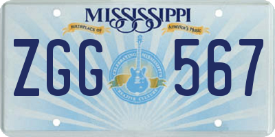 MS license plate ZGG567