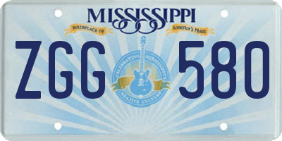MS license plate ZGG580