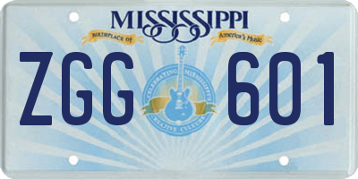 MS license plate ZGG601