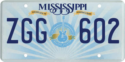 MS license plate ZGG602