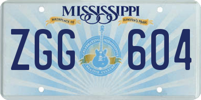 MS license plate ZGG604