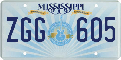 MS license plate ZGG605