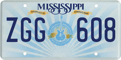MS license plate ZGG608