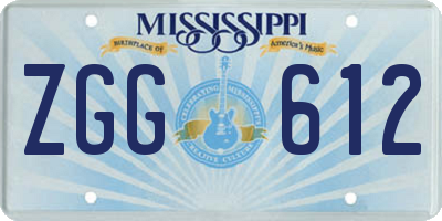 MS license plate ZGG612