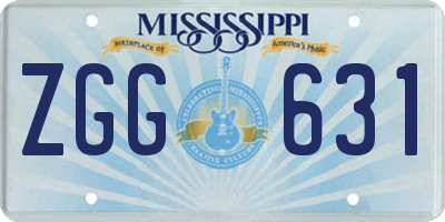 MS license plate ZGG631