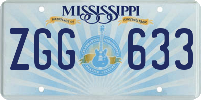 MS license plate ZGG633