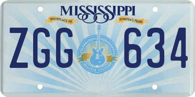 MS license plate ZGG634
