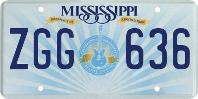 MS license plate ZGG636