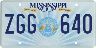 MS license plate ZGG640