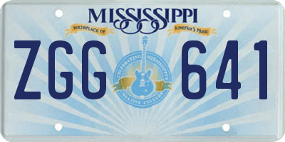MS license plate ZGG641