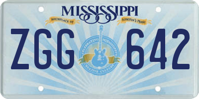 MS license plate ZGG642