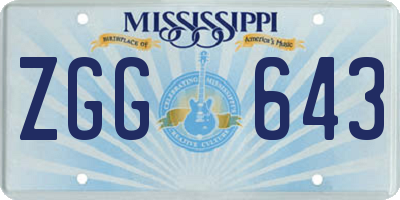 MS license plate ZGG643